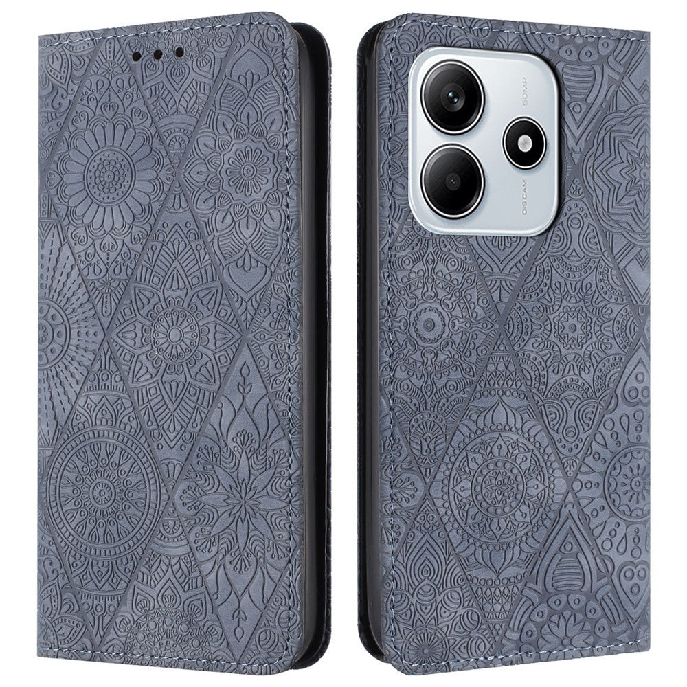For Xiaomi Redmi Note 14 5G Case Imprinted Flower Wallet Stand Leather Phone Cover