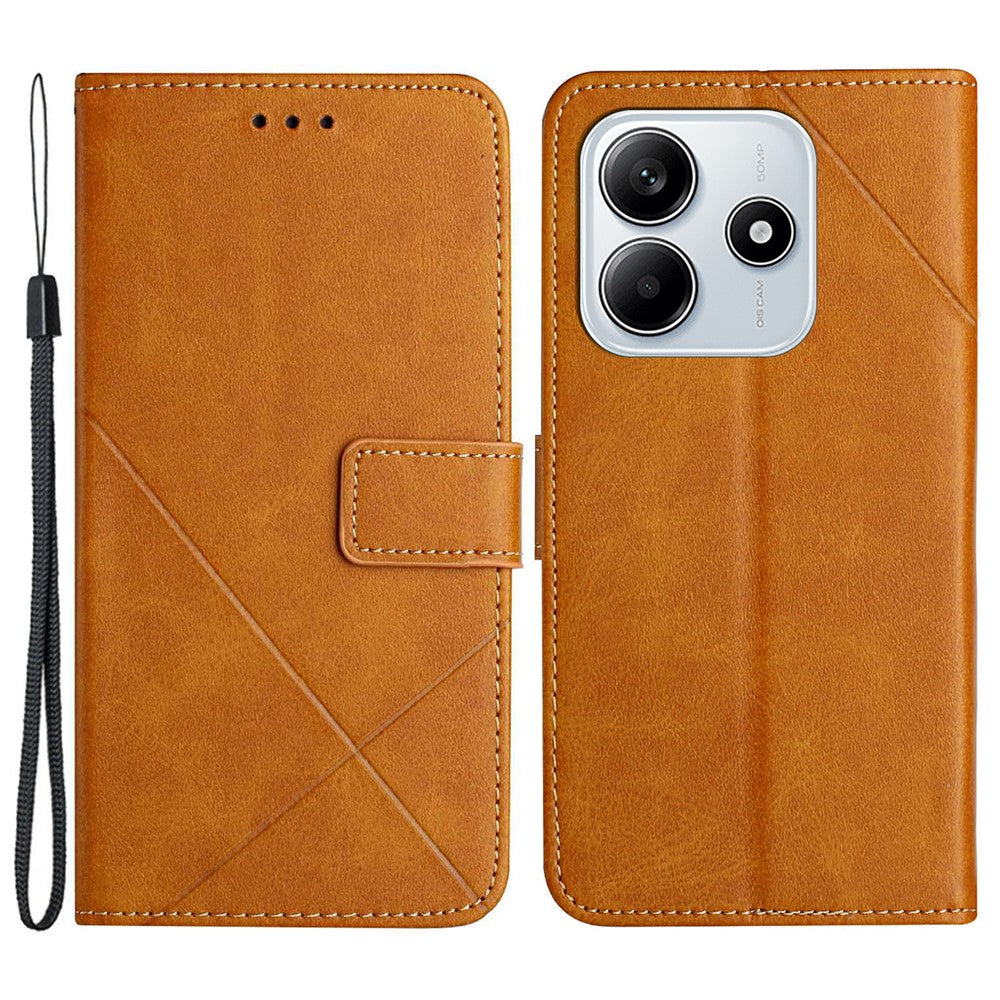 For Xiaomi Redmi Note 14 5G Leather Case Line Pattern Wallet Phone Cover