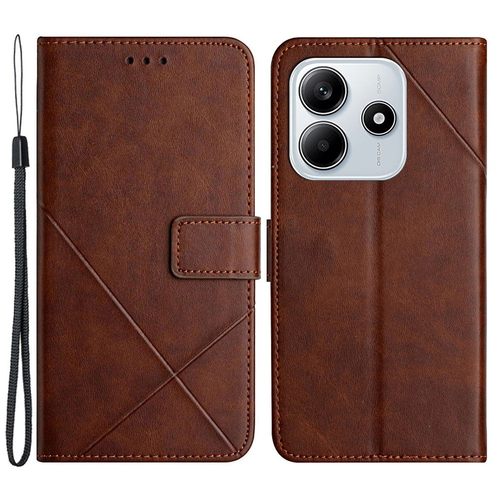 For Xiaomi Redmi Note 14 5G Leather Case Line Pattern Wallet Phone Cover