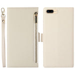 For iPhone 6 Plus / 6s Plus / 7 Plus / 8 Plus 5.5 inch Anti-collision Zipper Pocket Design Litchi Texture Phone Case, PU Leather Flip Cover Wallet with Strap
