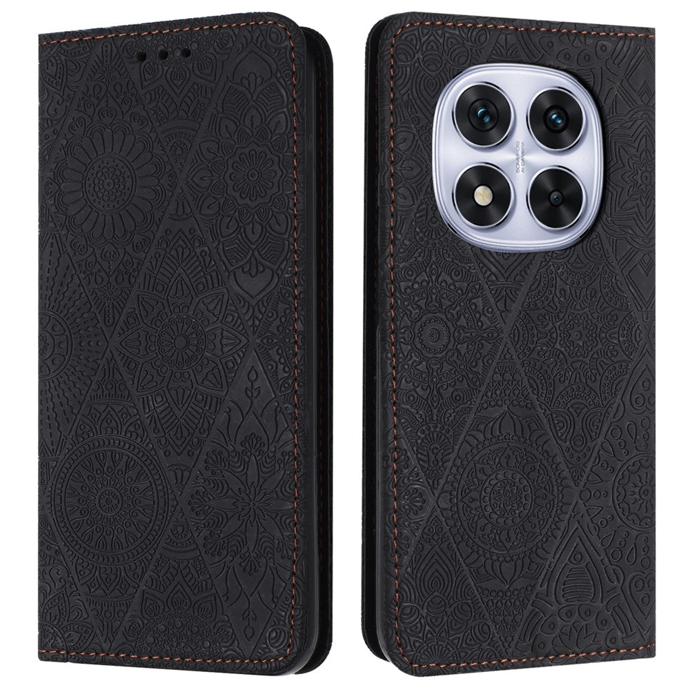 For Xiaomi Redmi Note 14 Pro+ 5G / Note 14 Pro 5G / Note 14 Pro 4G / Poco X7 5G Case Imprinted Flower Wallet Stand Leather Phone Cover