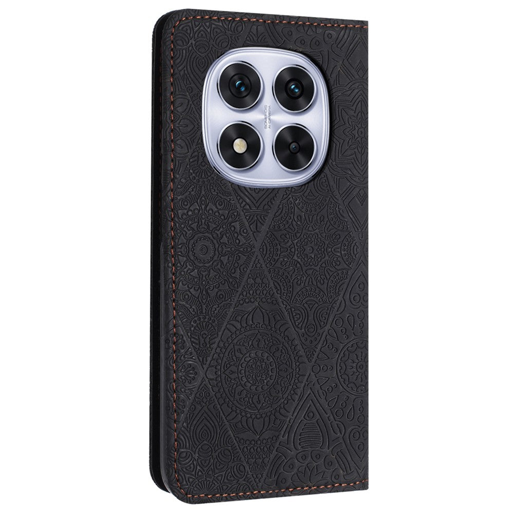 For Xiaomi Redmi Note 14 Pro+ 5G / Note 14 Pro 5G / Note 14 Pro 4G / Poco X7 5G Case Imprinted Flower Wallet Stand Leather Phone Cover