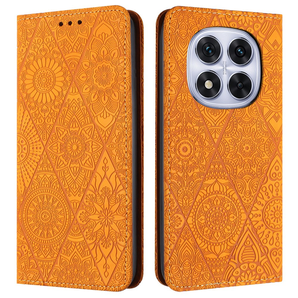 For Xiaomi Redmi Note 14 Pro+ 5G / Note 14 Pro 5G / Note 14 Pro 4G / Poco X7 5G Case Imprinted Flower Wallet Stand Leather Phone Cover