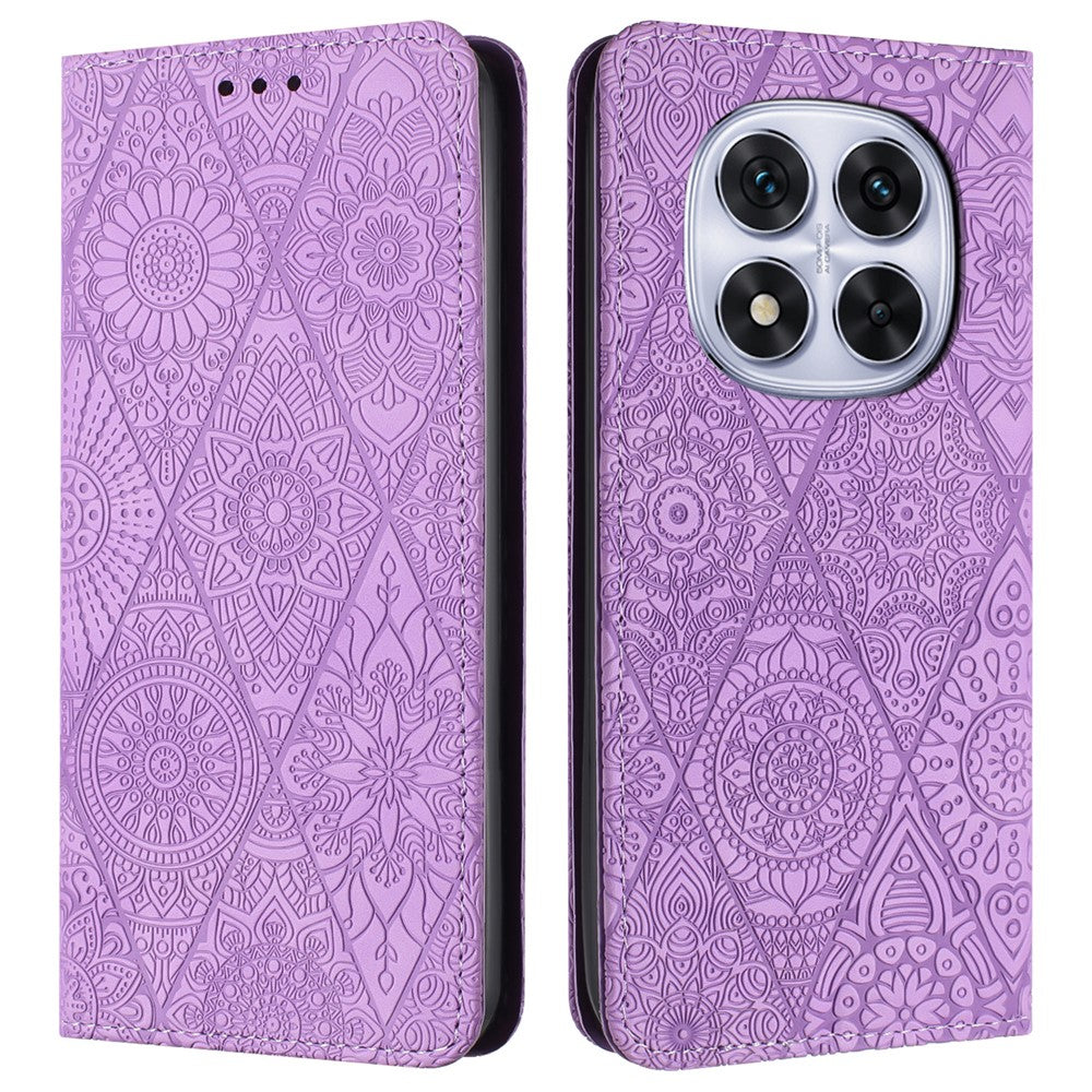 Xiaomi Redmi Note 14 Pro+ 5G / Note 14 Pro 5G / Note 14 Pro 4G / Poco X7 5G-skal med tryckt blommig plånboksfodral i läder
