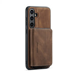 CASEME Til Samsung Galaxy S24 FE Etui JEEHOOD J02 Aftageligt 2-i-1 Læderbelagt TPU Telefoncover med Stander og Lynlåspung