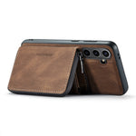 CASEME Til Samsung Galaxy S24 FE Etui JEEHOOD J02 Aftageligt 2-i-1 Læderbelagt TPU Telefoncover med Stander og Lynlåspung