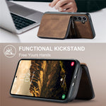 CASEME Til Samsung Galaxy S24 FE Etui JEEHOOD J02 Aftageligt 2-i-1 Læderbelagt TPU Telefoncover med Stander og Lynlåspung