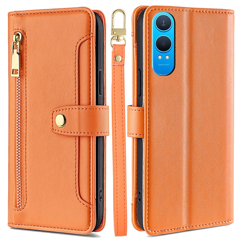 OnePlus Nord CE4 Lite 5G / Oppo K12x 5G (Kina) etui i PU-læder med skulderrem og lynlås, pung