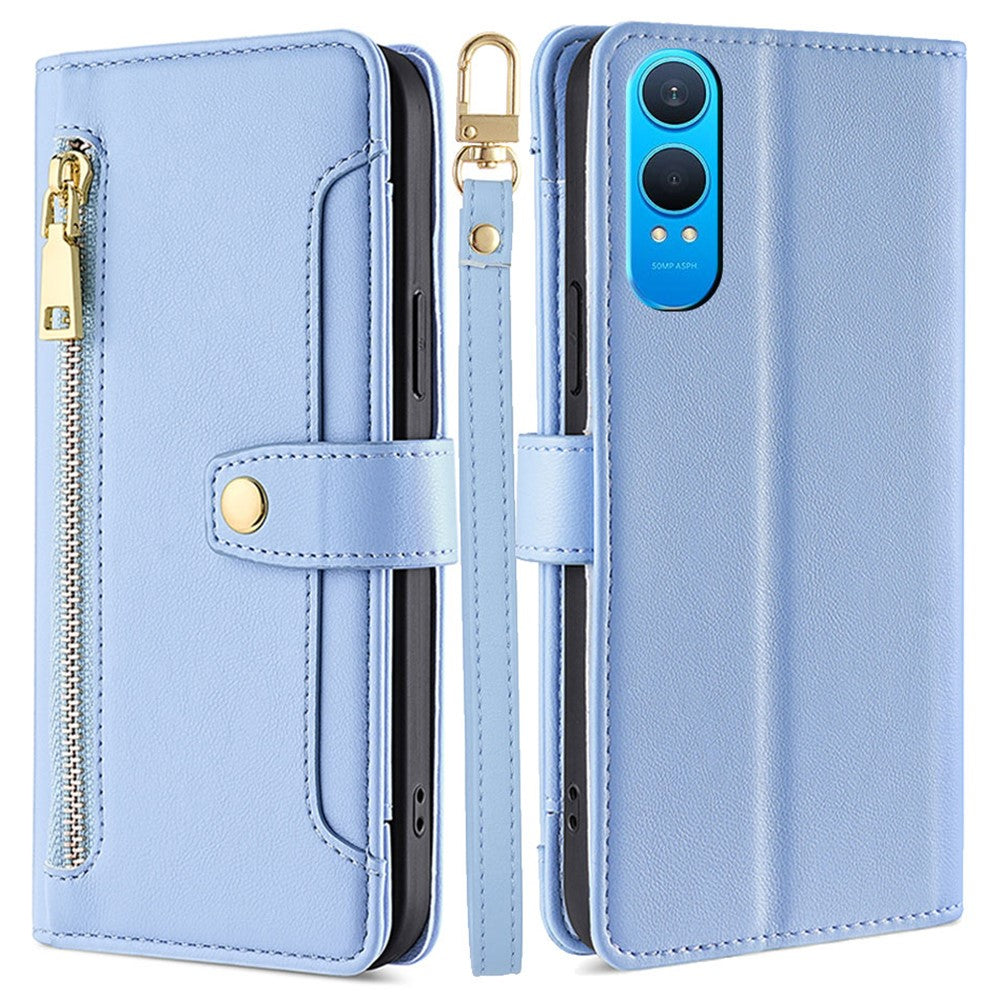 OnePlus Nord CE4 Lite 5G / Oppo K12x 5G (Kina) etui i PU-læder med skulderrem og lynlås, pung