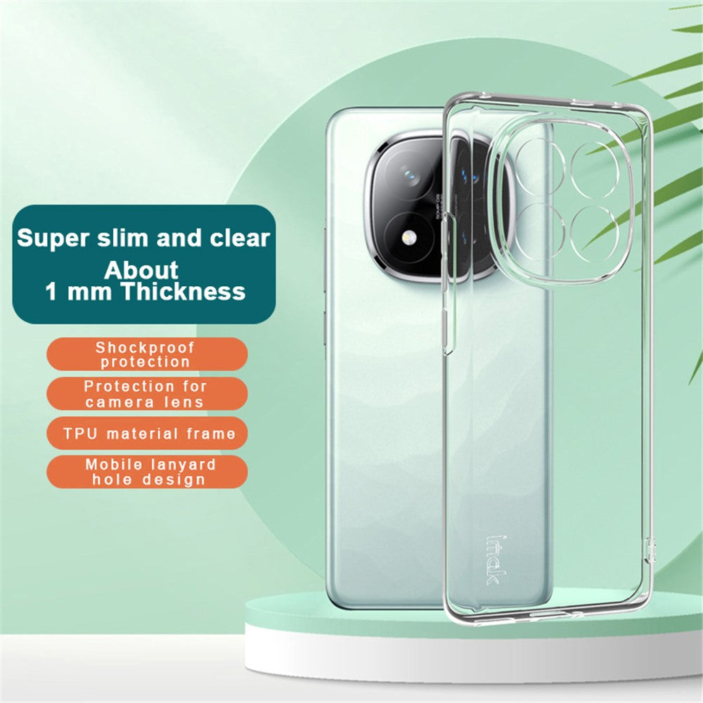 IMAK UX-5 Series For Xiaomi Redmi Note 14 Pro+ 5G Case Transparent TPU Ultra Slim Phone Cover