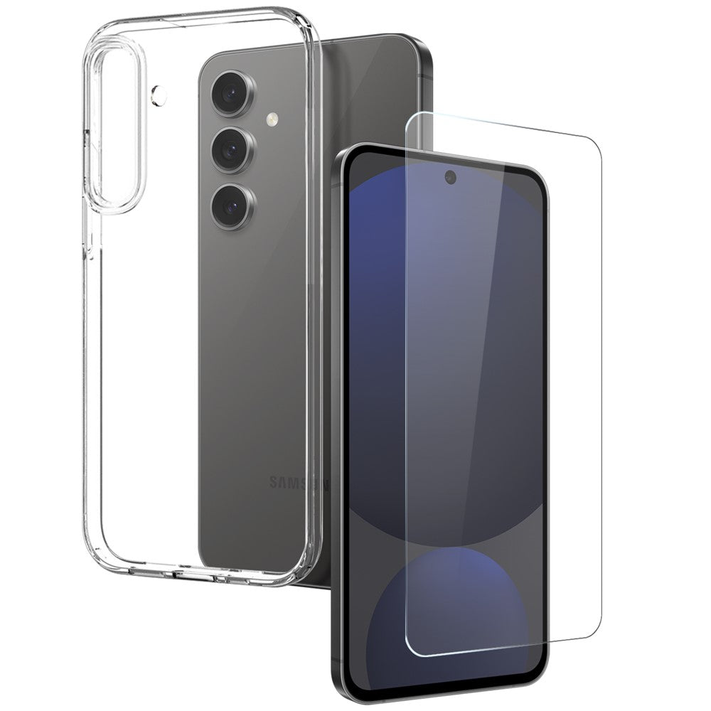 NORTHJO TPU-etui til Samsung Galaxy S25 + hærdet glas (understøtter fingeraftryksoplåsning)