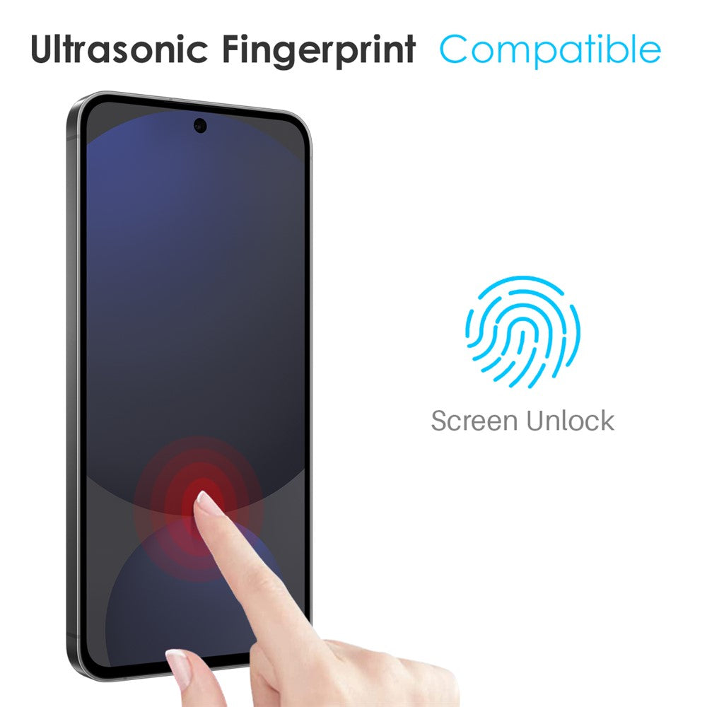NORTHJO TPU-etui til Samsung Galaxy S25 + hærdet glas (understøtter fingeraftryksoplåsning)