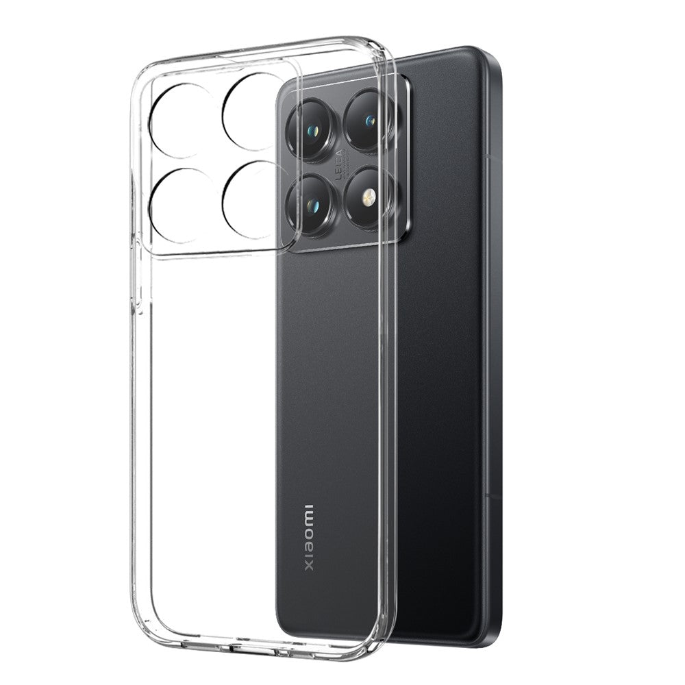 NORTHJO For Xiaomi 14T Pro Clear Case Soft TPU Phone Cover with Tempered Glass Screen Protector