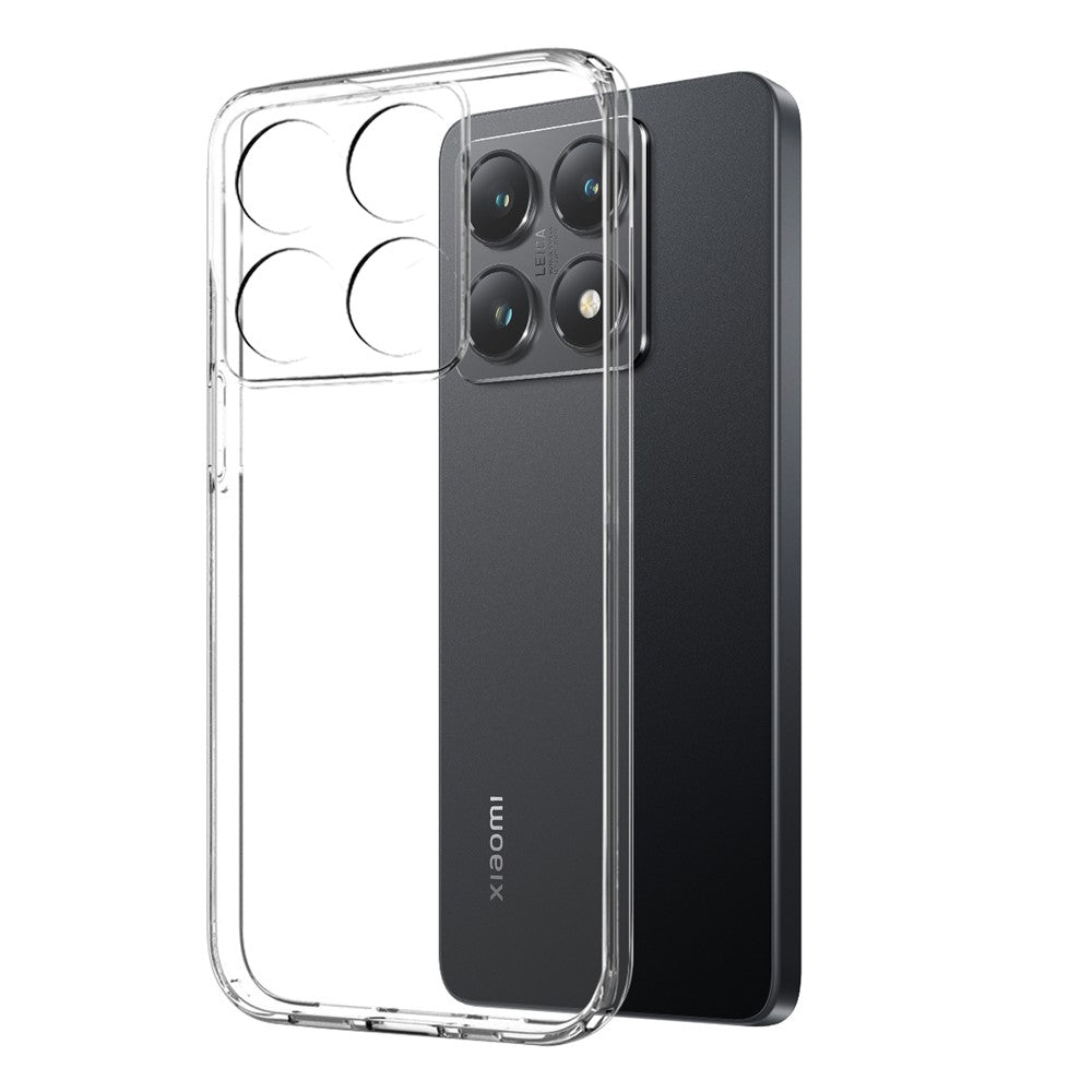 NORTHJO För Xiaomi 14T Genomskinligt Skal Mjukt TPU mobilskydd med Härdat Glas Skärmskydd