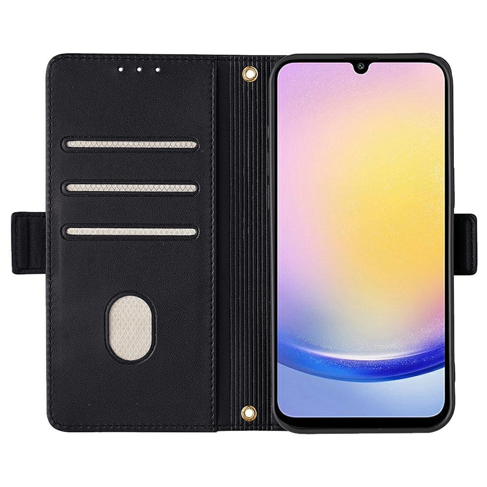 Samsung Galaxy A15 5G Läderplånboksfodral RFID-blockerande stativ med handrem