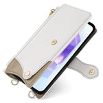 Til Samsung Galaxy A15 5G lædercover pung stativ med uregelmæssig hale-stil og kæderem