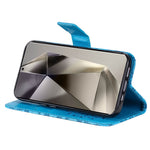 For Samsung Galaxy S25 Ultra Phone Case Sunflower Imprinted Leather Wallet Stand Cover with Strap