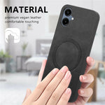 For Samsung Galaxy A06 4G Leather Back Magnetic Case Skin-Touch Phone Cover