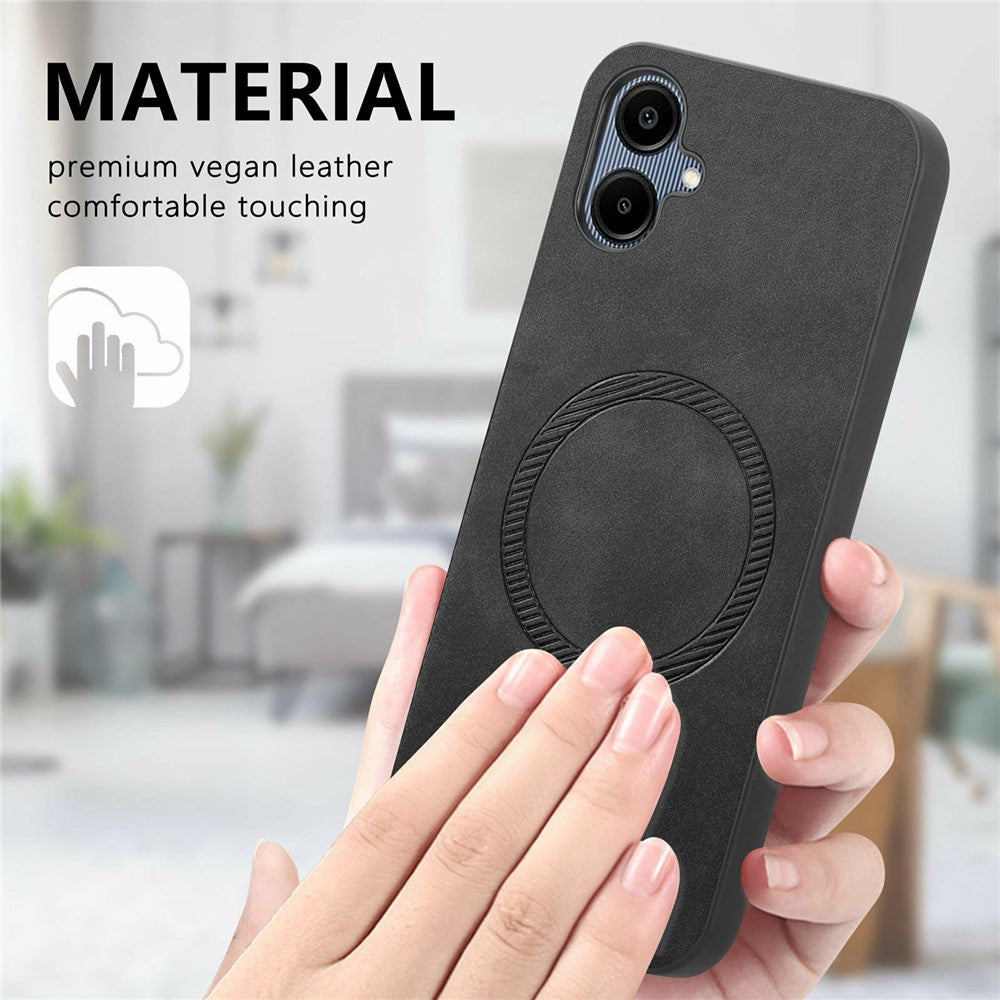 For Samsung Galaxy A06 4G Leather Back Magnetic Case Skin-Touch Phone Cover