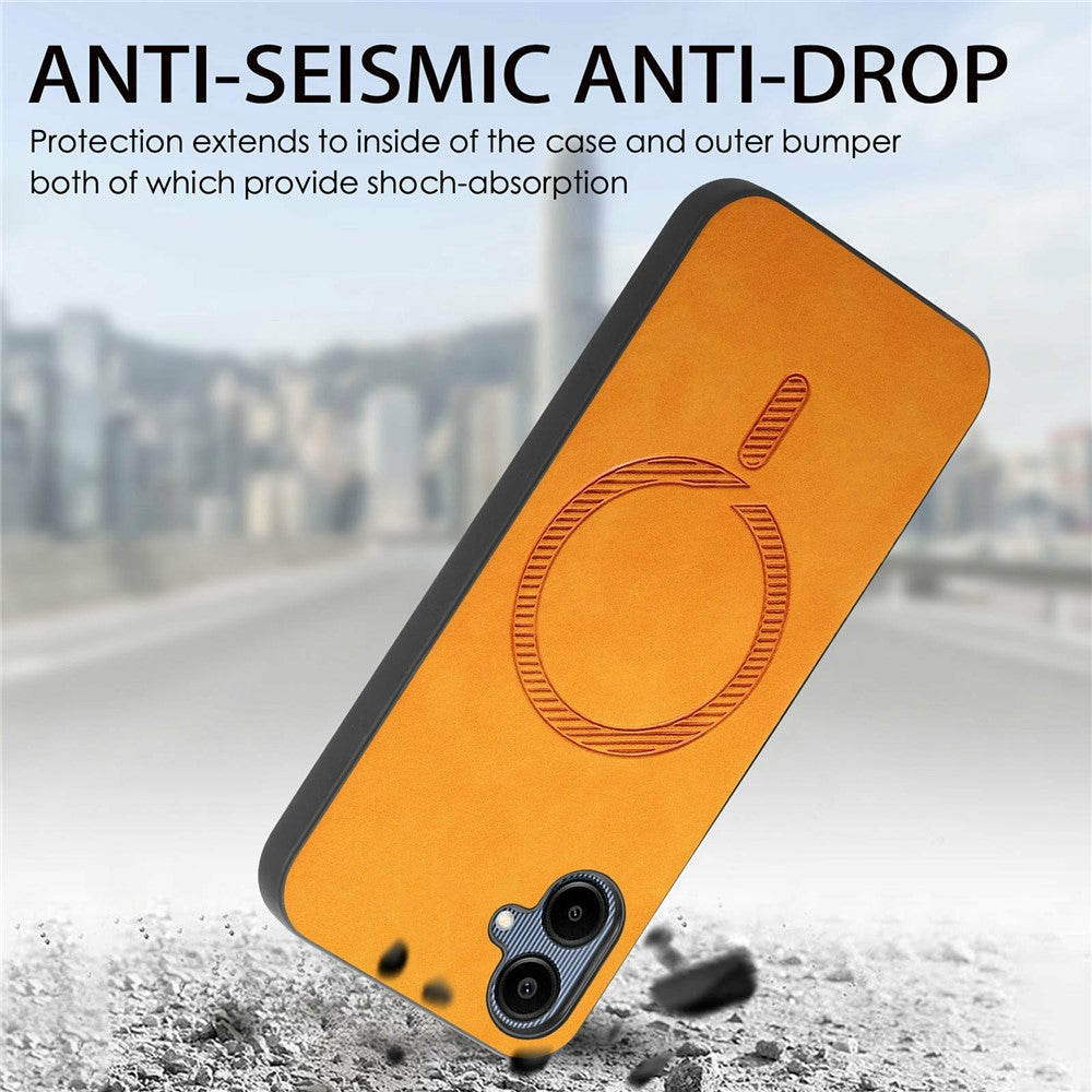 For Samsung Galaxy A06 4G Leather Back Magnetic Case Skin-Touch Phone Cover