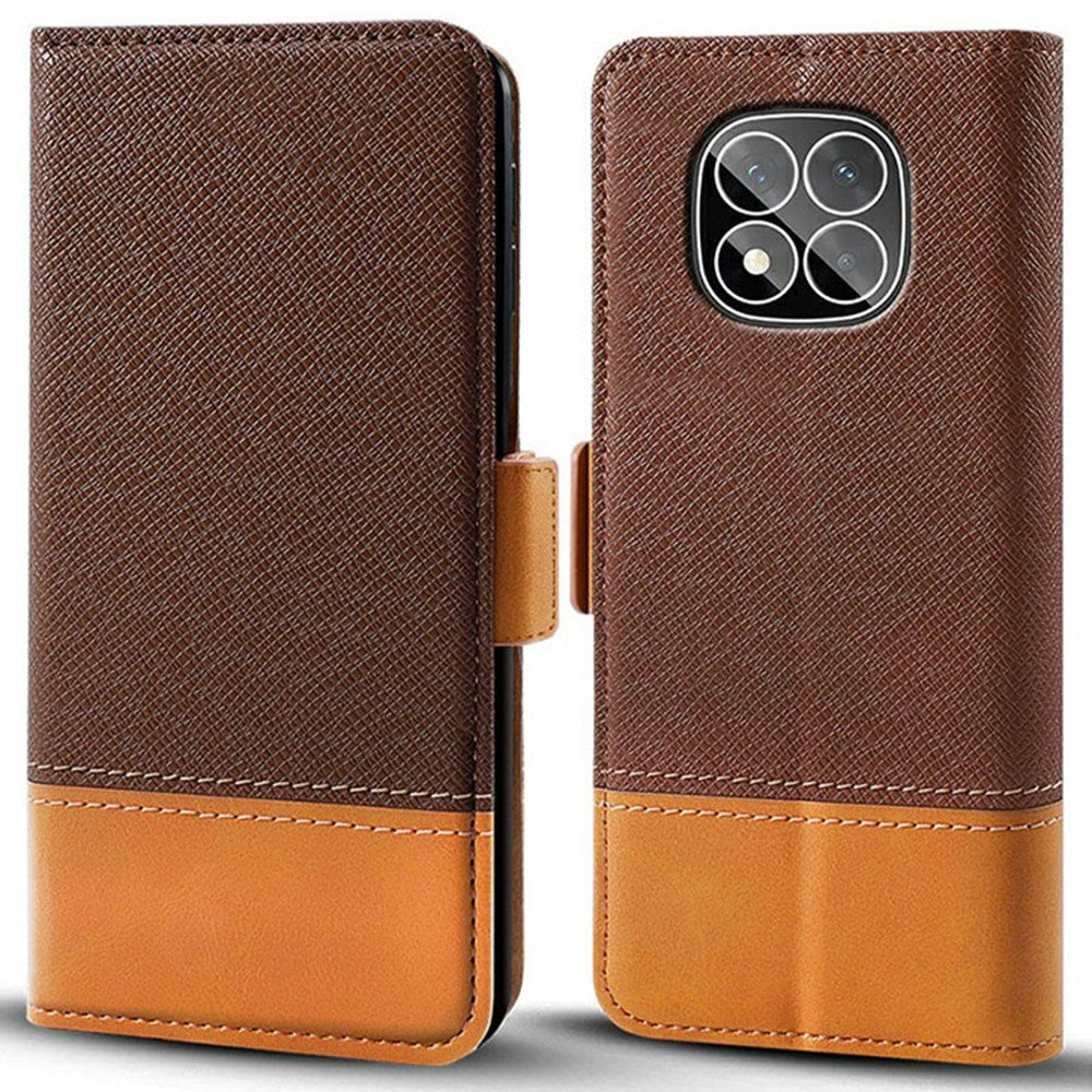 For Xiaomi Redmi Note 14 Pro+ 5G Case Color Splicing PU Leather Wallet Phone Cover