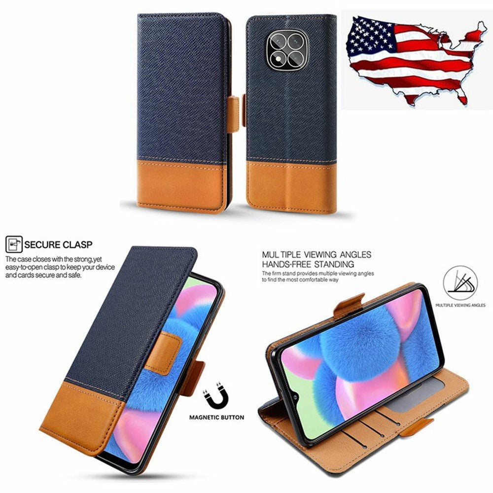 For Xiaomi Redmi Note 14 Pro+ 5G Case Color Splicing PU Leather Wallet Phone Cover