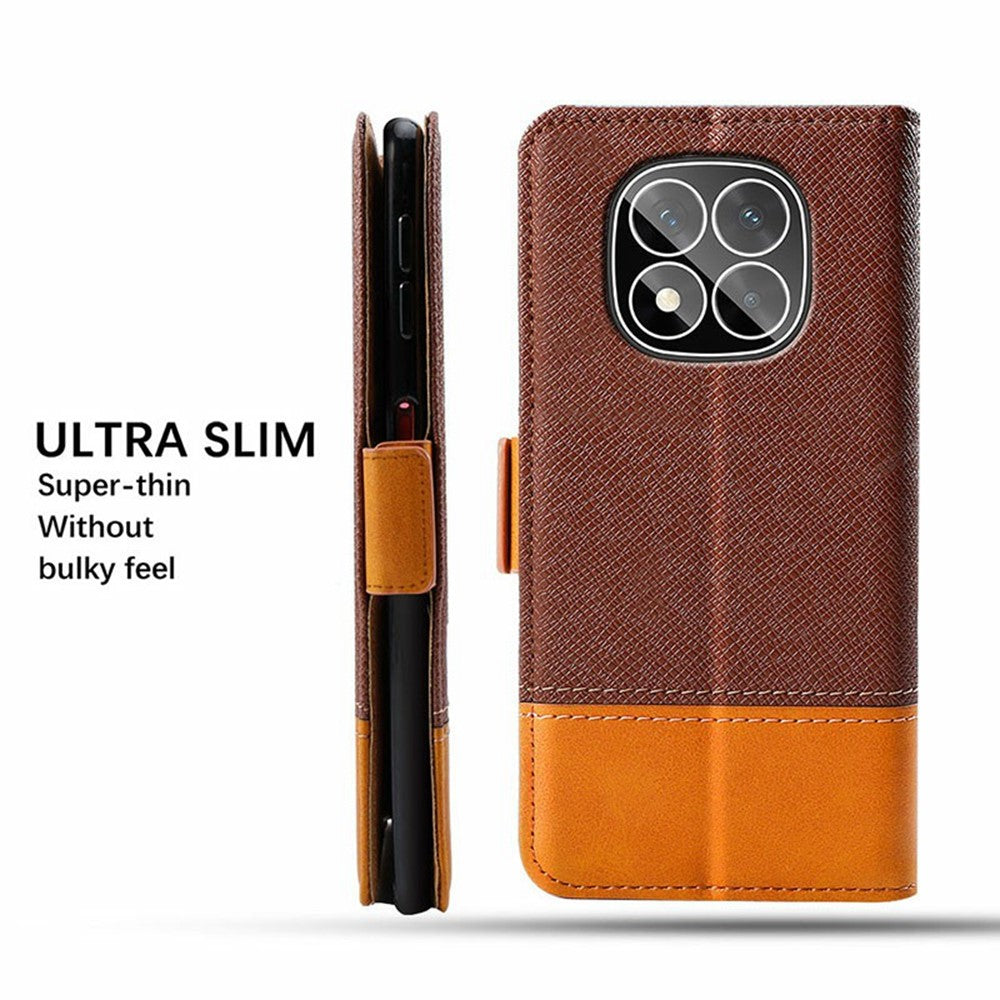 For Xiaomi Redmi Note 14 Pro+ 5G Case Color Splicing PU Leather Wallet Phone Cover