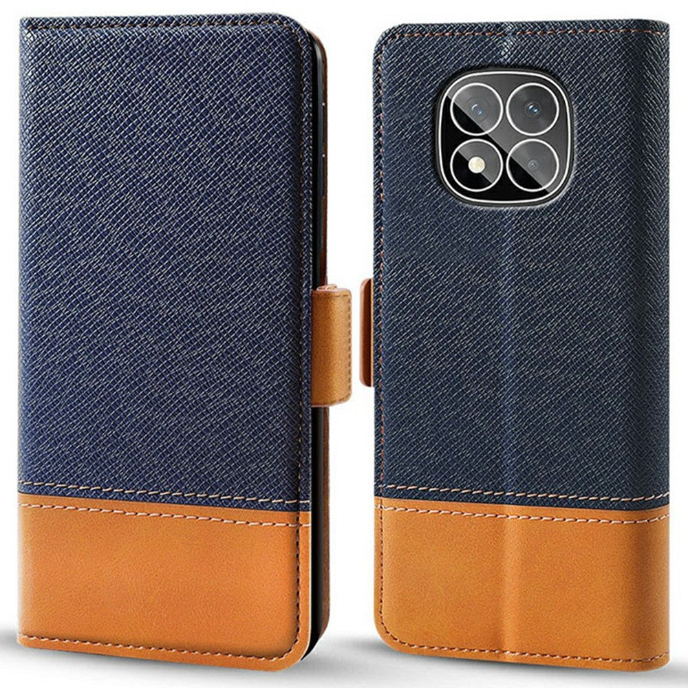 For Xiaomi Redmi Note 14 Pro+ 5G Case Color Splicing PU Leather Wallet Phone Cover