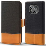 For Xiaomi Redmi Note 14 Pro 5G / Poco X7 5G Case Color Splicing PU Leather Wallet Phone Cover
