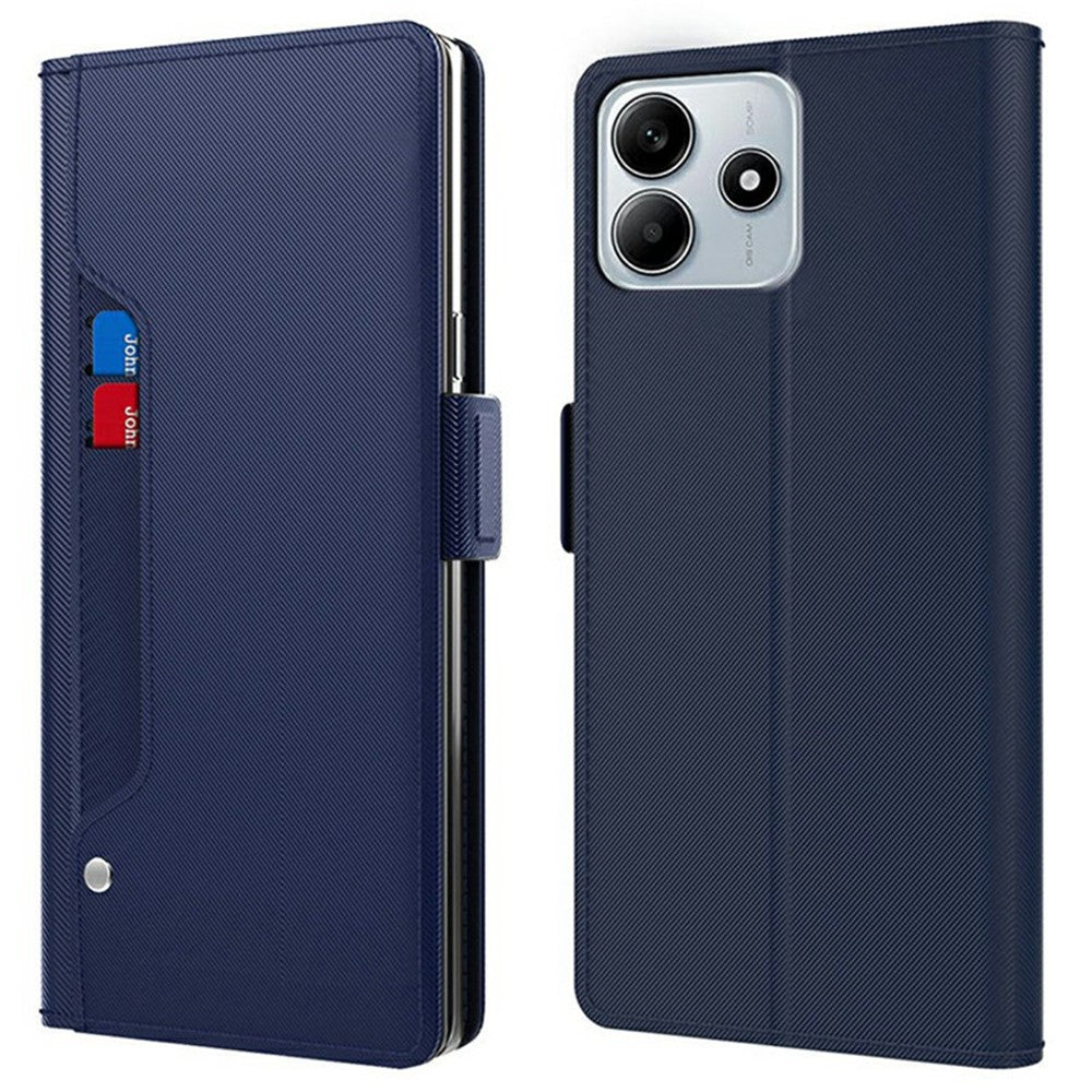 For Xiaomi Redmi Note 14 5G Case Stand PU Leather Phone Cover Card Holder Mirror