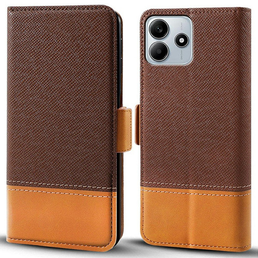 For Xiaomi Redmi Note 14 5G Case Color Splicing PU Leather Wallet Phone Cover