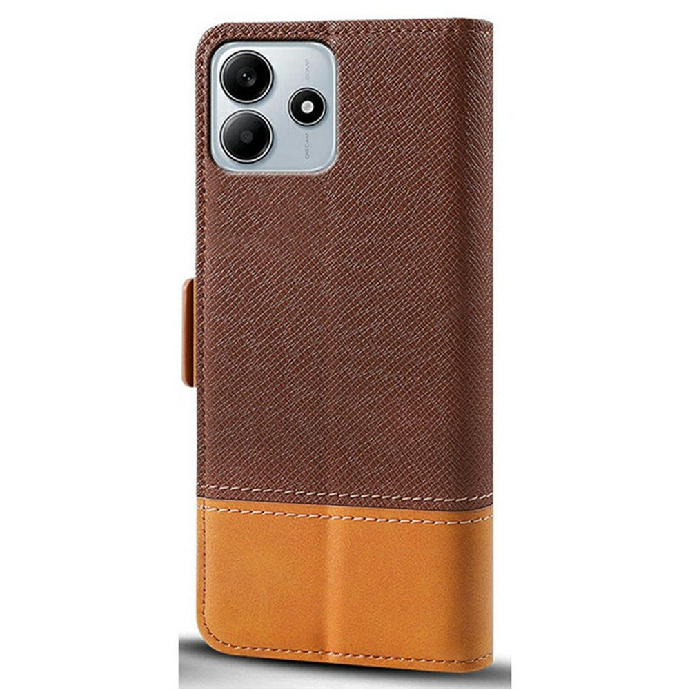 For Xiaomi Redmi Note 14 5G Case Color Splicing PU Leather Wallet Phone Cover