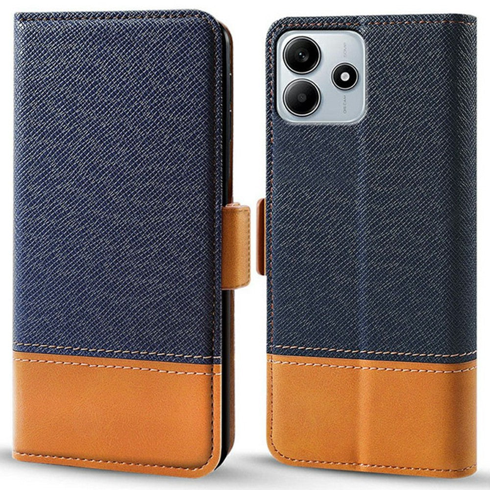 For Xiaomi Redmi Note 14 5G Case Color Splicing PU Leather Wallet Phone Cover