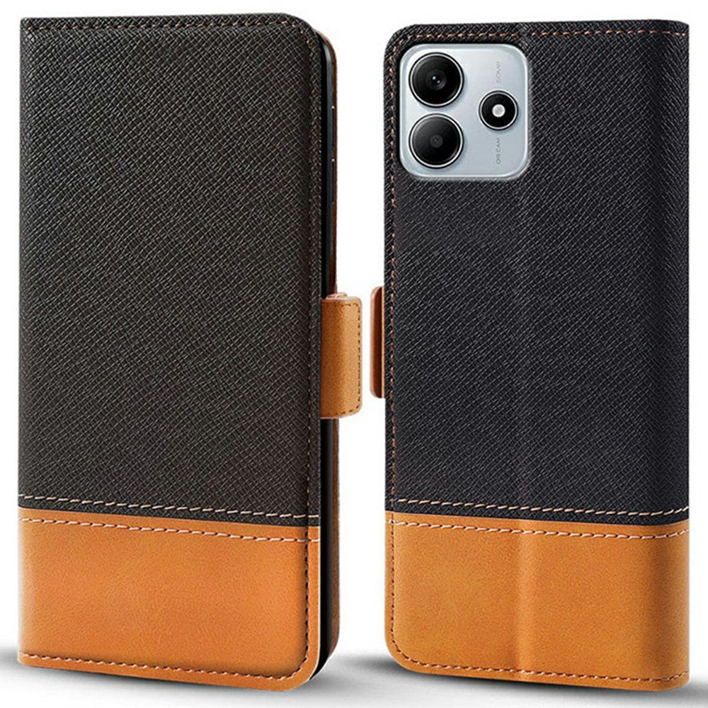 For Xiaomi Redmi Note 14 5G Case Color Splicing PU Leather Wallet Phone Cover
