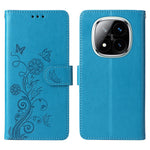 For Xiaomi Redmi Note 14 Pro+ 5G / Note 14 Pro 5G / Poco X7 5G Leather Case Butterfly Floral Imprint Wallet Stand Cover