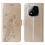 For Xiaomi Redmi Note 14 Pro+ 5G / Note 14 Pro 5G / Poco X7 5G Leather Case Butterfly Floral Imprint Wallet Stand Cover