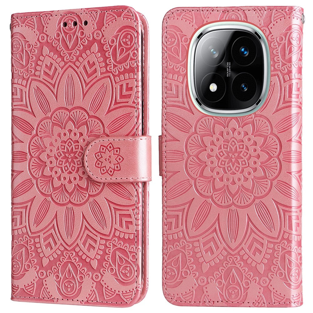 For Xiaomi Redmi Note 14 Pro+ 5G / Note 14 Pro 5G / Poco X7 5G Case Sunflower Imprint Leather Wallet Phone Cover