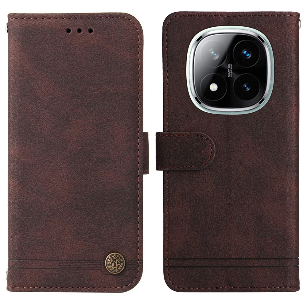 For Xiaomi Redmi Note 14 Pro+ 5G / Note 14 Pro 5G / Poco X7 5G Leather Wallet Cases Skin Touch Phone Cover Stand with Strap