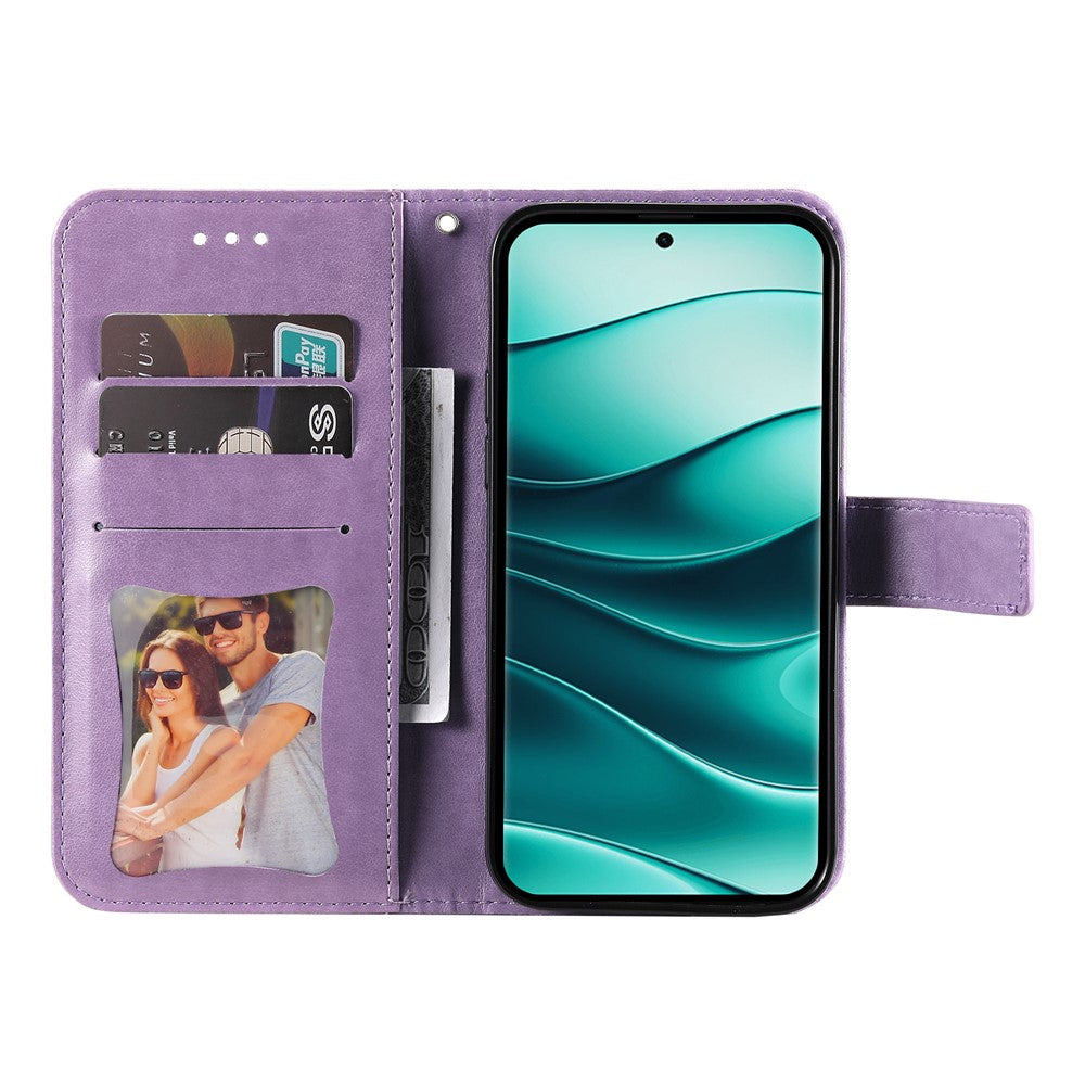 For Xiaomi Redmi Note 14 Pro+ 5G / Note 14 Pro 5G / Poco X7 5G Case Floral Pattern PU Leather Phone Cover