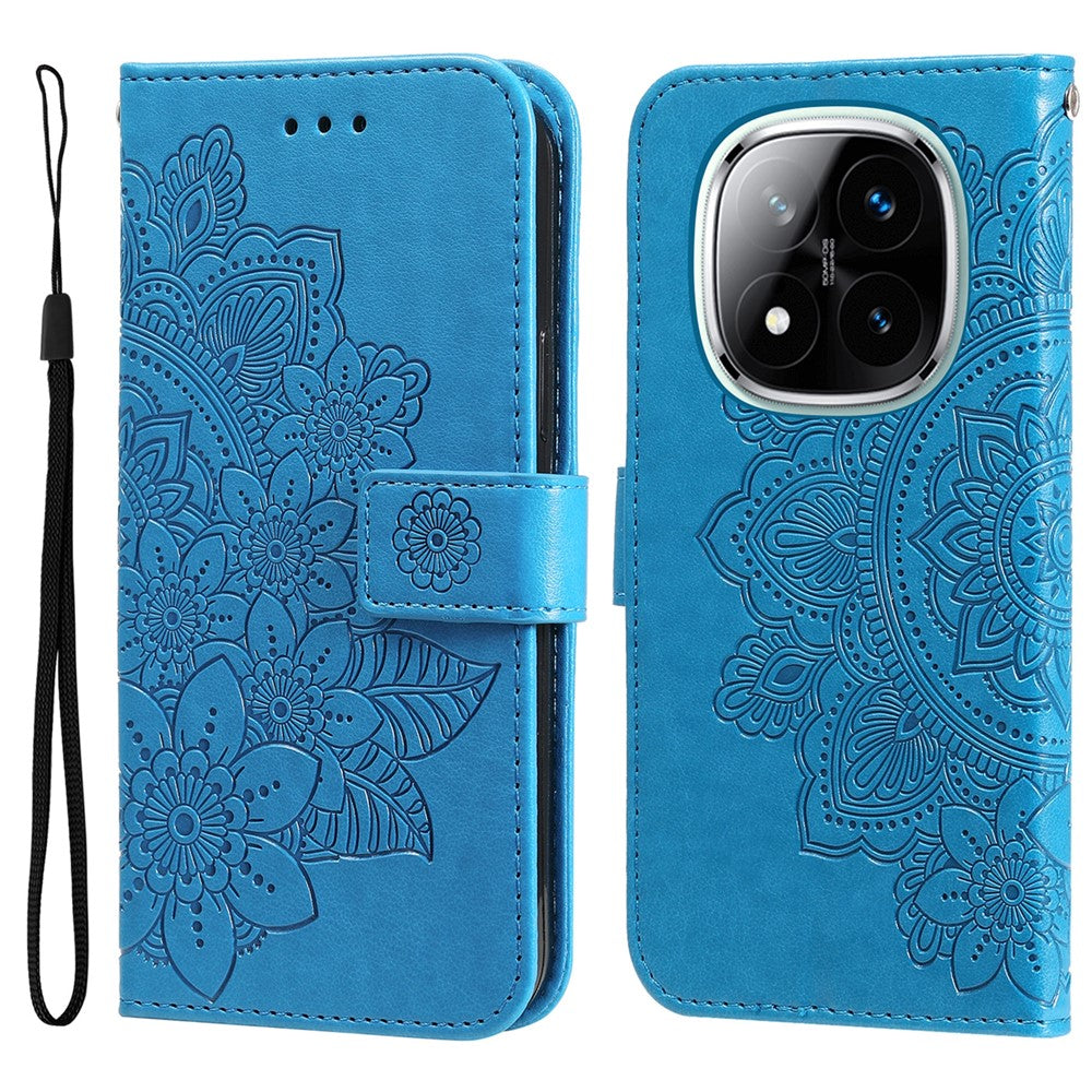 For Xiaomi Redmi Note 14 Pro+ 5G / Note 14 Pro 5G / Poco X7 5G Case Floral Pattern PU Leather Phone Cover