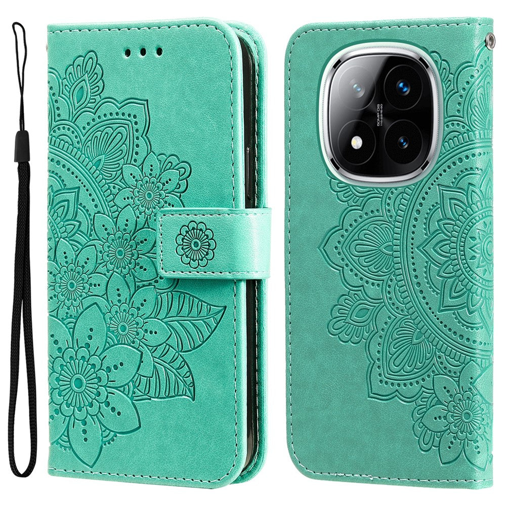 For Xiaomi Redmi Note 14 Pro+ 5G / Note 14 Pro 5G / Poco X7 5G Case Floral Pattern PU Leather Phone Cover