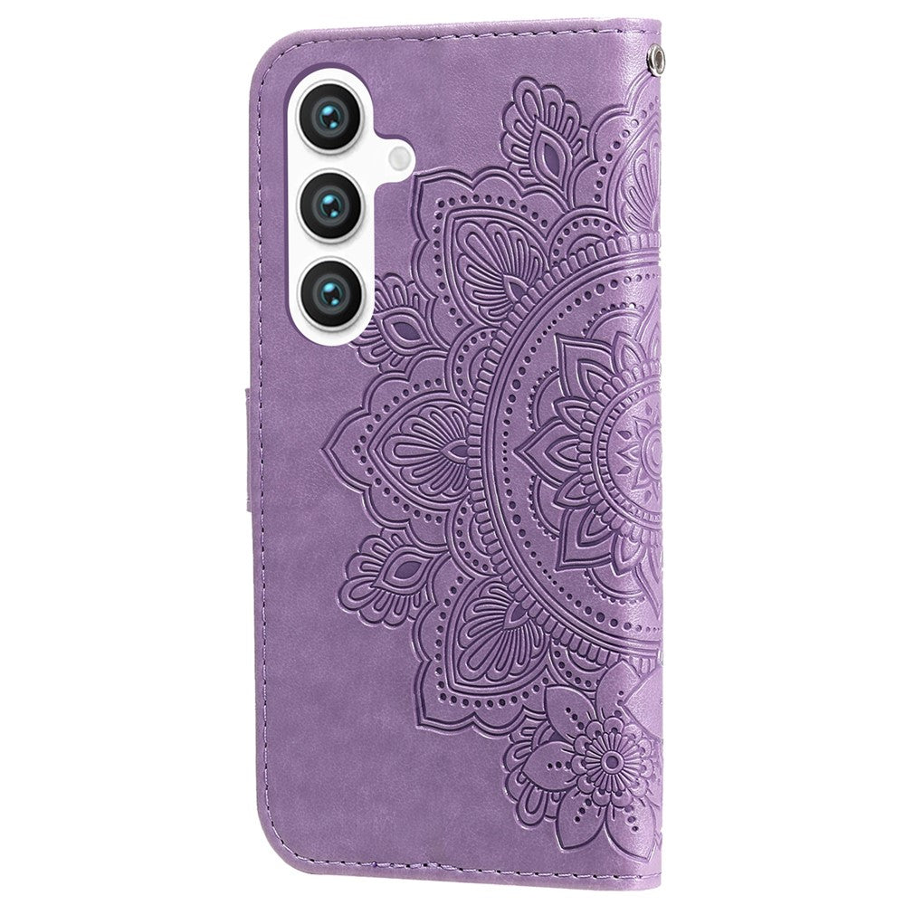 For Samsung Galaxy S25+ Case Floral Pattern PU Leather Wallet Stand Phone Cover