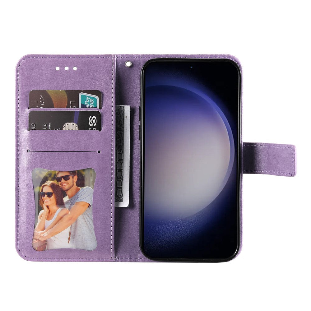For Samsung Galaxy S25+ Case Floral Pattern PU Leather Wallet Stand Phone Cover