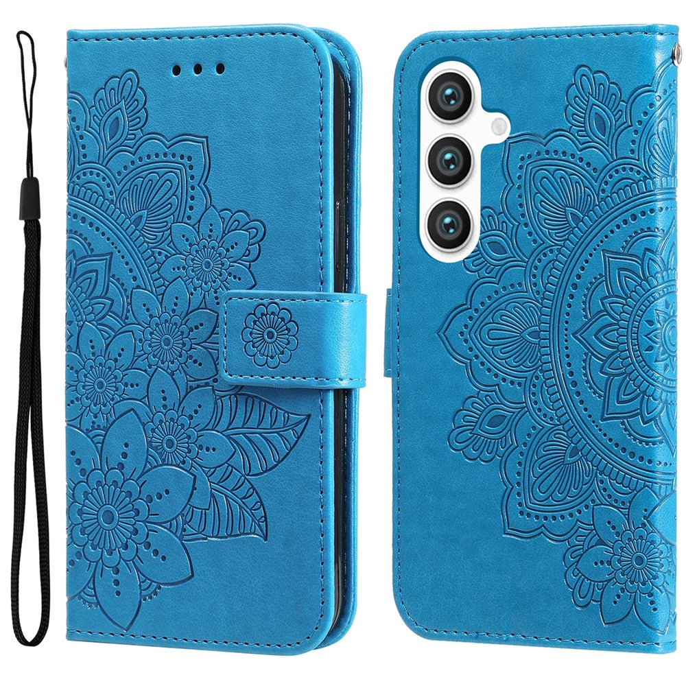 For Samsung Galaxy S25+ Case Floral Pattern PU Leather Wallet Stand Phone Cover