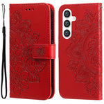 For Samsung Galaxy S25+ Case Floral Pattern PU Leather Wallet Stand Phone Cover