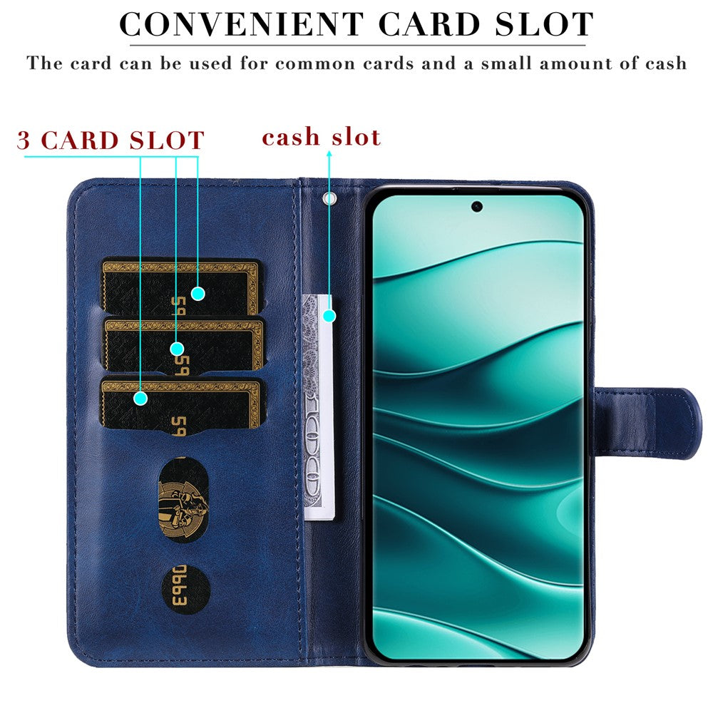 For Xiaomi Redmi Note 14 Pro+ 5G / Note 14 Pro 5G / Poco X7 5G Case Zipper Wallet Calf Texture PU Leather Phone Cover