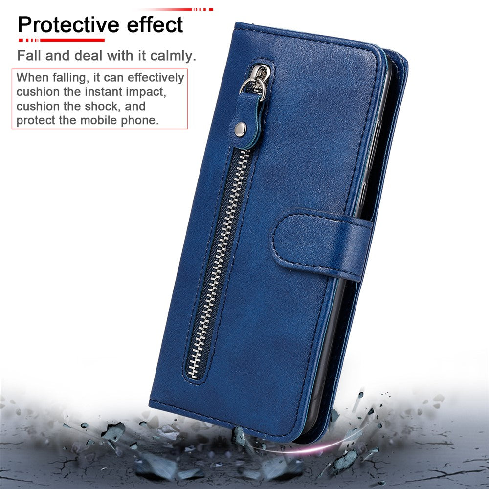 For Xiaomi Redmi Note 14 Pro+ 5G / Note 14 Pro 5G / Poco X7 5G Case Zipper Wallet Calf Texture PU Leather Phone Cover
