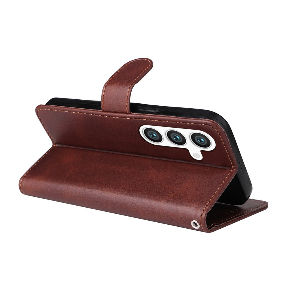 Til Samsung Galaxy S25+ Cover Wallet PU Læder Folio Flip Telefon Cover