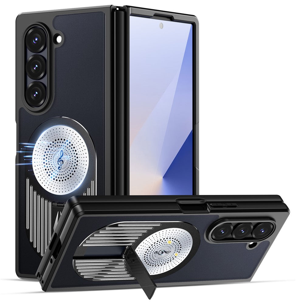 For Samsung Galaxy Z Fold5 5G Magnetic Case Heat Dissipation Aromatherapy Kickstand Silicone+PC Phone Cover