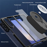 For Samsung Galaxy Z Fold5 5G Magnetic Case Heat Dissipation Aromatherapy Kickstand Silicone+PC Phone Cover